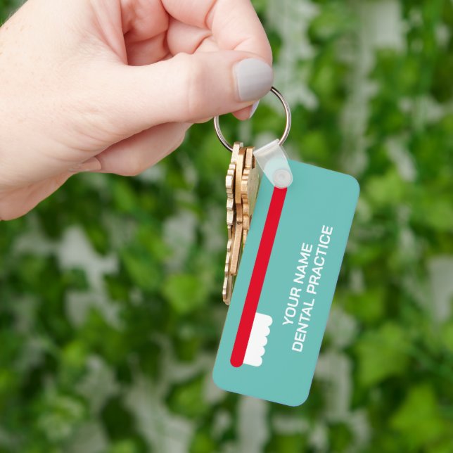 Llavero Cadena de teclas de oficina para dentistas con log (Mano)