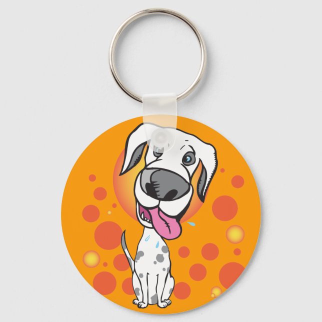 Llavero Cadena de teclas de perro feliz (Anverso)