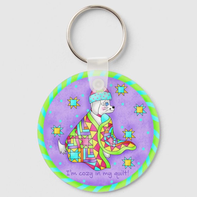 Llavero Cadena de teclas de perro para los amantes de la c (Anverso)