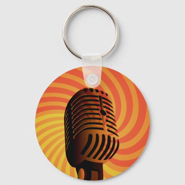 Llavero Cadena de teclas de personalizado de micrófono ret (Anverso)