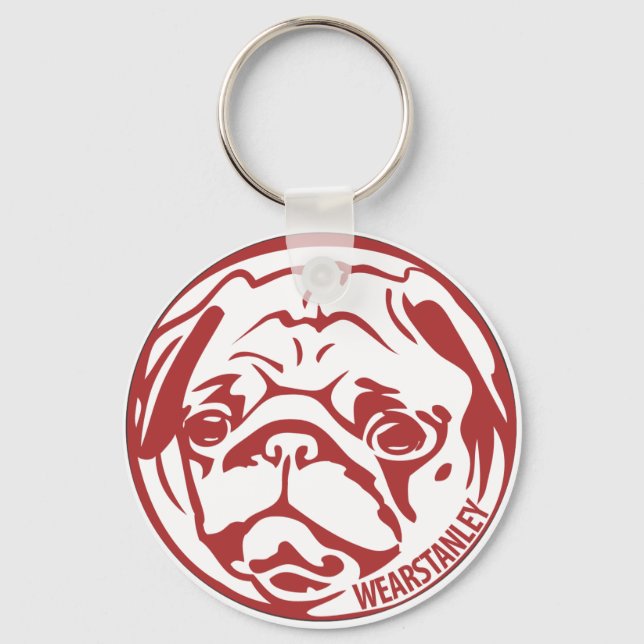 Llavero cadena de teclas de pug (Anverso)