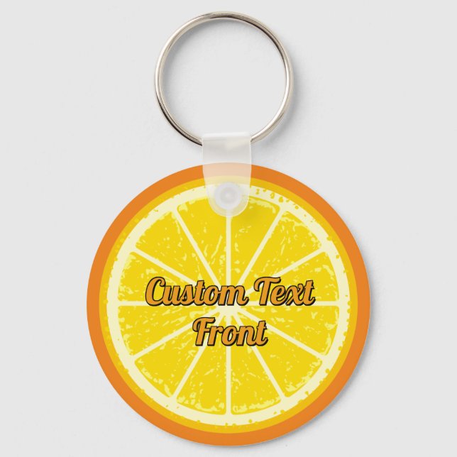 Llavero Cadena de teclas de rebanado de naranja (Anverso)
