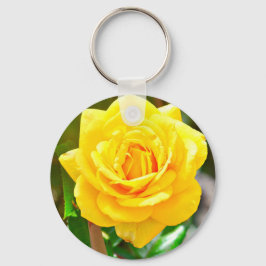 Llavero Cadena de teclas de rosa amarilla