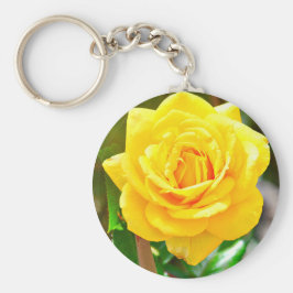 Llavero Cadena de teclas de rosa amarilla