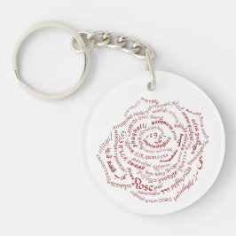 Llavero Cadena de teclas de Rosa de palabras del mundo