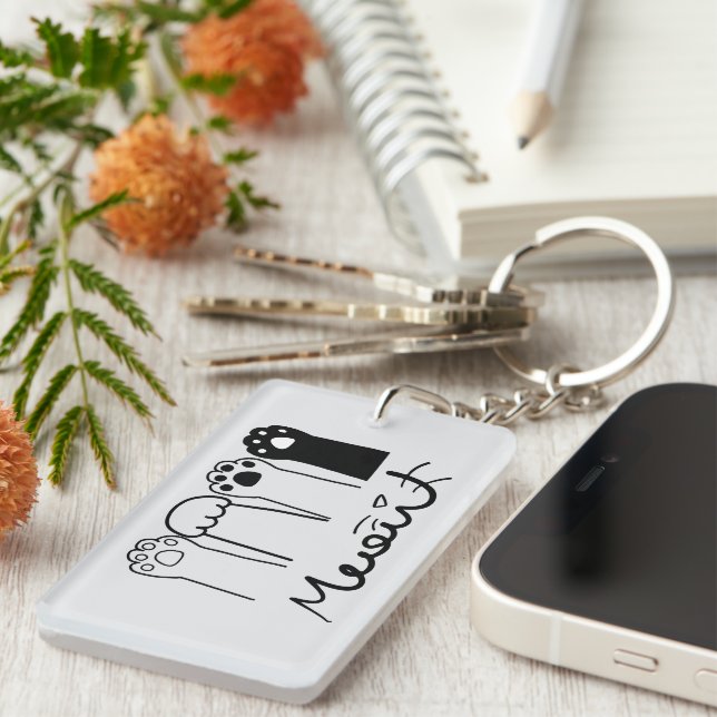 Llavero Cadena de teclas de rutas de gato personalizado co (Frente Derecha)