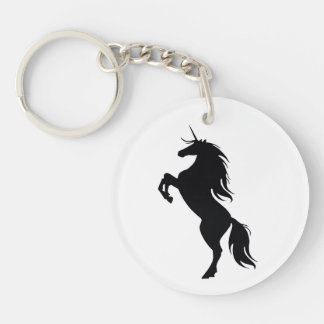 Llavero Cadena de teclas de silueta de unicornio negro