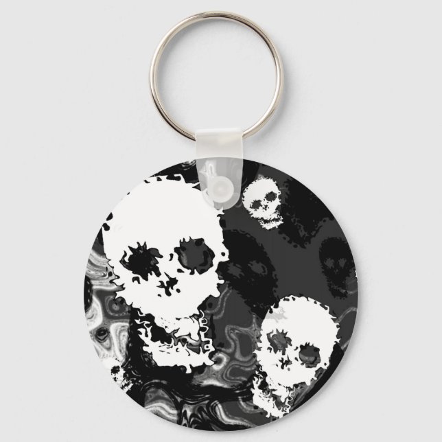 Llavero Cadena de teclas de Skull Specters B&W (Anverso)