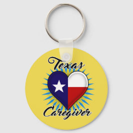 Llavero Cadena de teclas de Texas Caregiver (fondo amarill