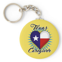 Cadena de teclas de Texas Caregiver (fondo amarill