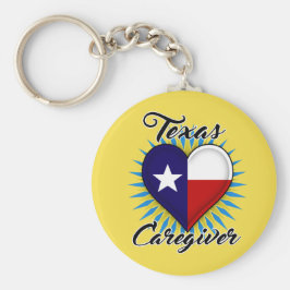 Llavero Cadena de teclas de Texas Caregiver (fondo amarill