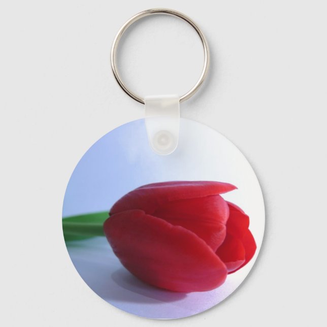 Llavero Cadena de teclas de tulipanes rojas (Anverso)