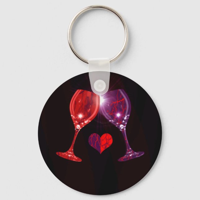 Llavero Cadena de teclas de vidrio de vino (Anverso)