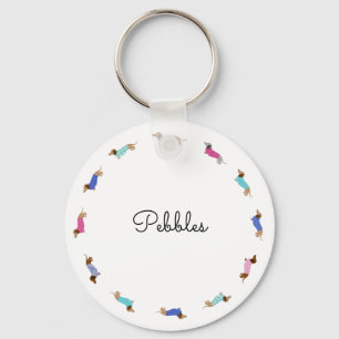 Llavero Cadena de teclas del botón Dachshund personalizad