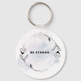 Llavero Cadena de teclas del círculo metalizado, 2"