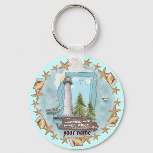 Llavero Cadena de teclas del faro de Misisipi Shells (Anverso)