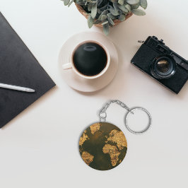 Llavero Cadena de teclas del ilustracion de mapas mundial