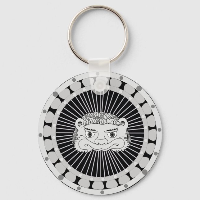 Llavero Cadena de teclas del león plateado (Anverso)