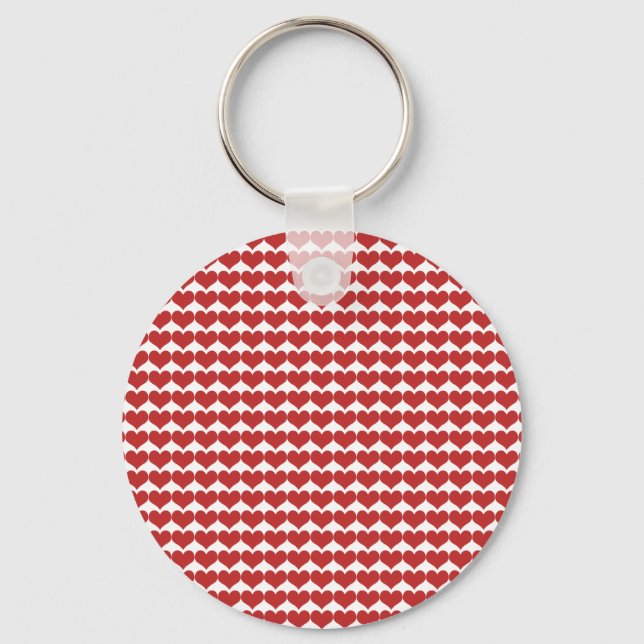 Llavero Cadena de teclas del patrón de corazón rojo (Anverso)