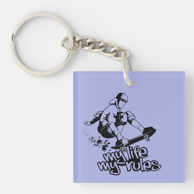 Llavero Cadena de teclas del personalizado Skateboarding (Frente)