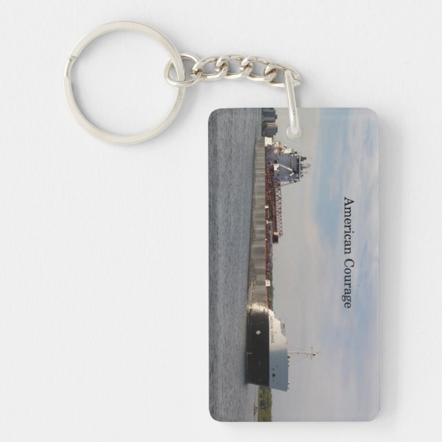 Llavero Cadena de teclas del rectángulo de American Courag (Frente)