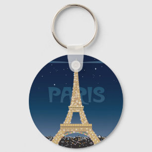 Llavero Cadena de teclas Eiffel Tower Sparkle
