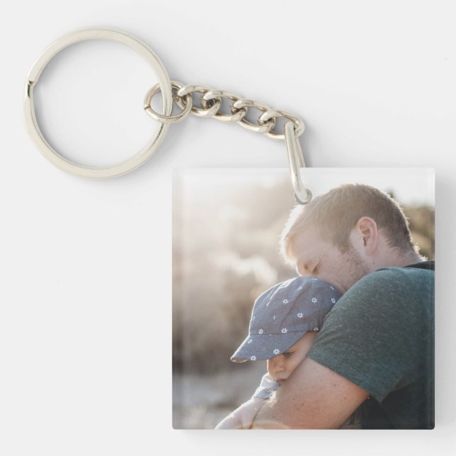 Llavero Cadena de teclas fotográficas personalizadas del m (Frente)