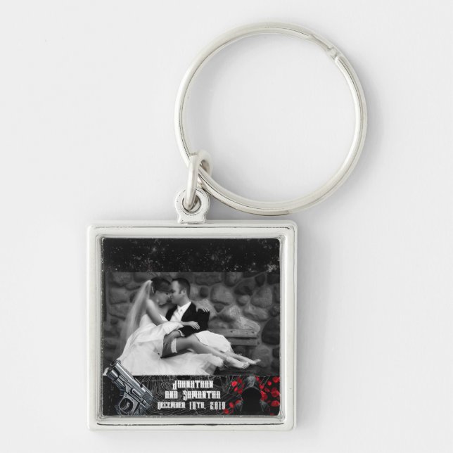 Llavero Cadena de teclas fotográficas personalizadas que p (Frente)