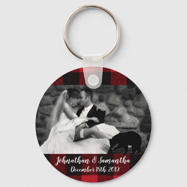 Llavero Cadena de teclas fotográficas personalizadas Red B (Anverso)