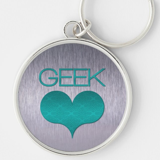 Llavero Cadena de teclas Geek Love (Heart), Turquoise (Frente)