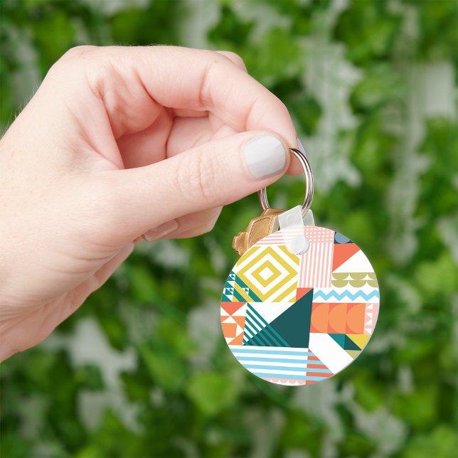 Llavero Cadena de teclas geométricas del patrón de forma d (Subido por el creador)