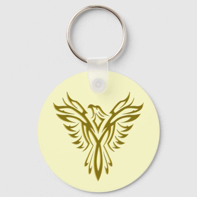 Llavero Cadena de teclas Golden Phoenix Rising (Anverso)