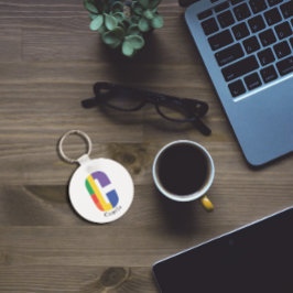 Llavero Cadena de teclas mínima simple para el monograma