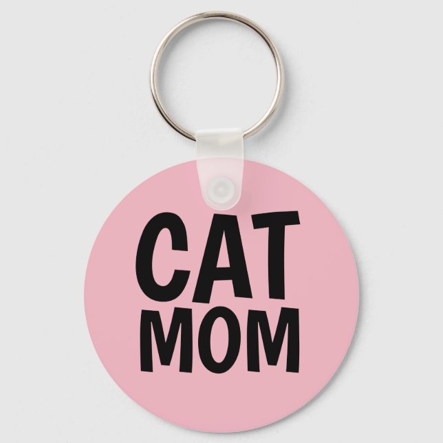 Llavero Cadena de teclas MOM CAT rosa (Anverso)