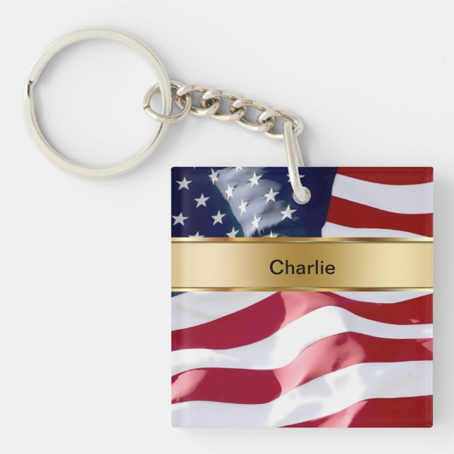 Llavero Cadena de teclas monograma a dos lados (Frente)