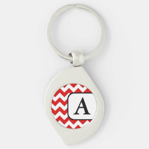 Llavero Cadena de teclas monograma de la Chevron Roja