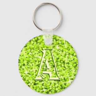 Llavero Cadena de teclas "monograma" Glitz Lime