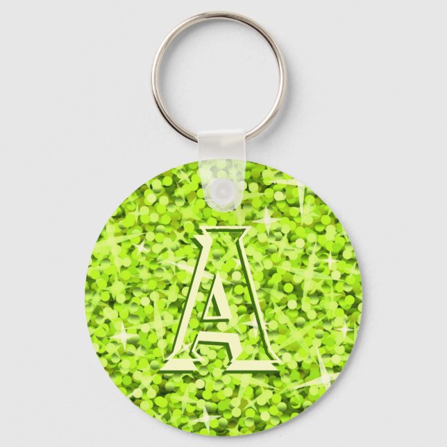 Llavero Cadena de teclas "monograma" Glitz Lime (Anverso)