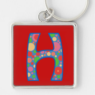 Llavero Cadena de teclas monograma H personalizado, patrón