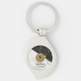 Llavero Cadena de teclas monogramada de mármol eterno