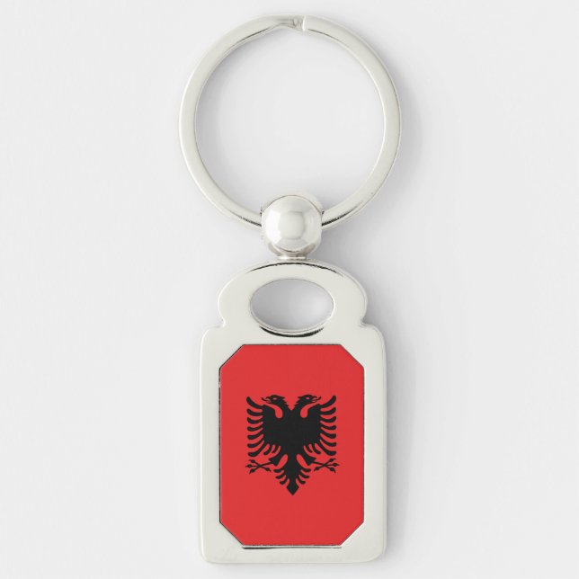 Llavero Cadena de teclas patriótica con bandera de Albania (Anverso)