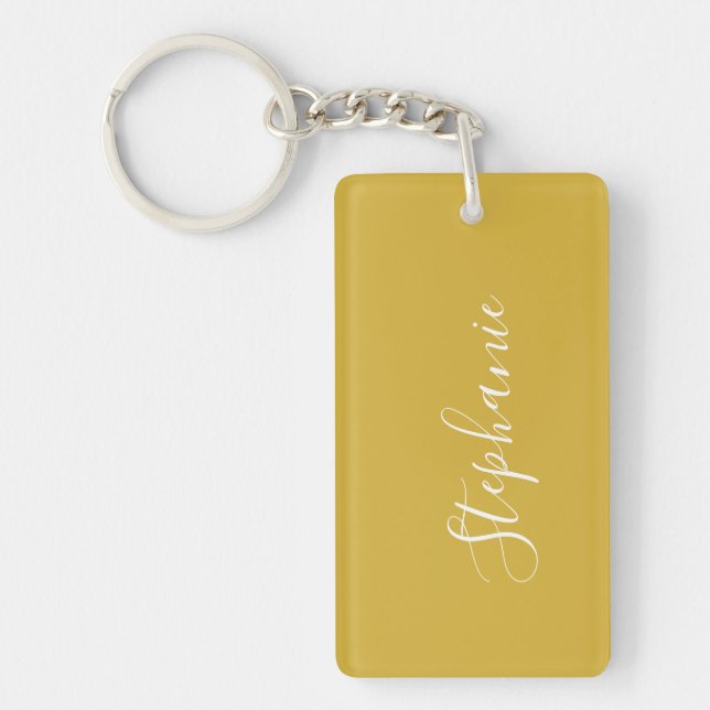 Llavero Cadena de teclas personalizada Gold Modern typogra (Frente)