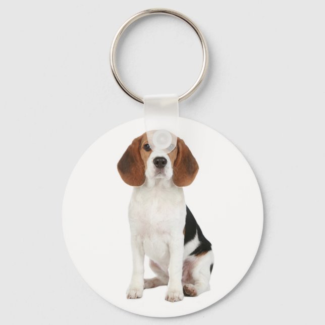 Llavero Cadena de teclas personalizada Love Beagle Puppy D (Anverso)
