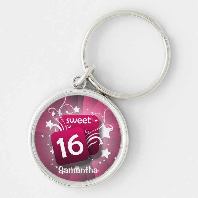 Llavero Cadena de teclas personalizada Pink GIGHT Swirls S (Frente)