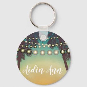 Llavero Cadena de teclas personalizada Playa Sunset Palm T