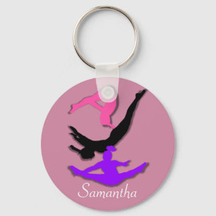 Llavero Cadena de teclas personalizada Trampoline Gymnast