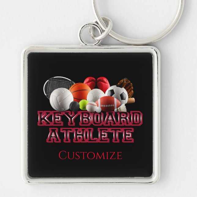 Llavero Cadena de teclas premium Humor para atleta de tecl (Frente)