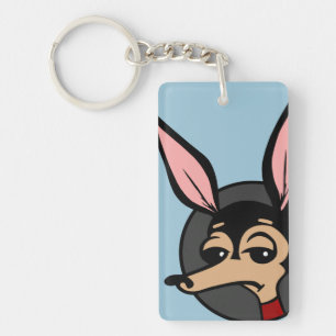 LLAVERO CADENA DE TECLAS RECTANGLE DEL PERRO DE CARICATURA
