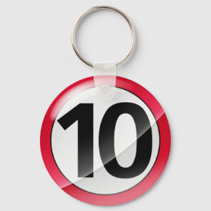 Llavero Cadena de teclas roja número 10