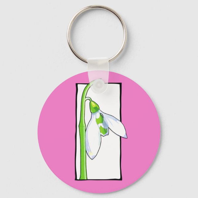 Llavero Cadena de teclas rosa blanco Sndrop (Anverso)
